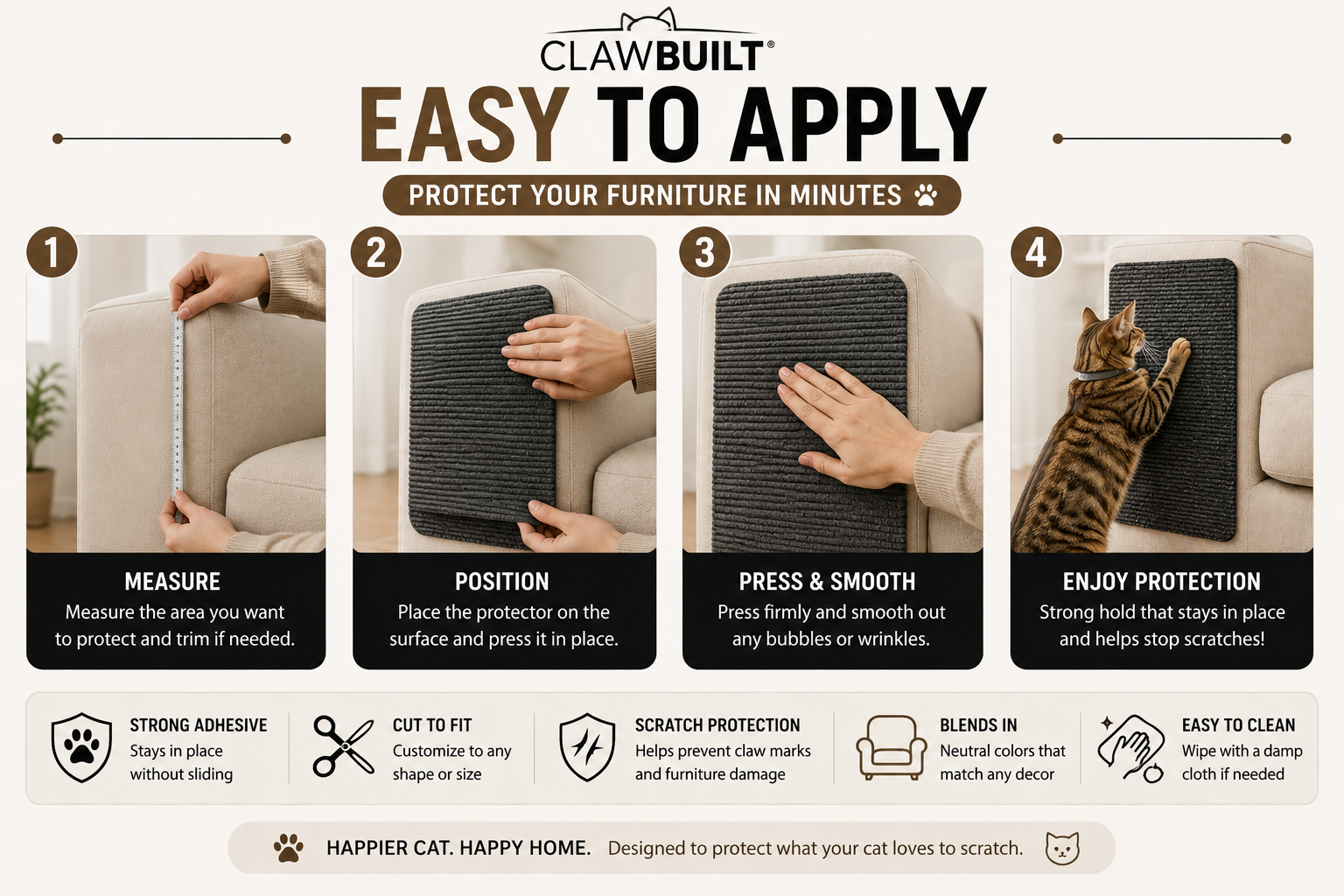 ClawBuilt™ Cat Scratch Sofa Protector